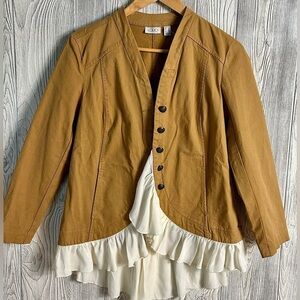 NEW! BOHO LOGO by LORI GOLDSTEIN Casual Jacket Business Camel Womens Size 2